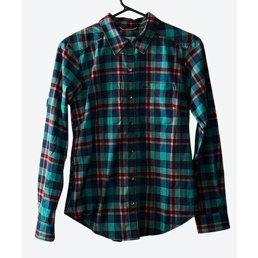 Royal Robbins Women's XS Standard Fit Thermotech Flannel Green Pink Blue Plaid